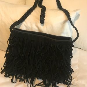 Black fringe crossbody Purse